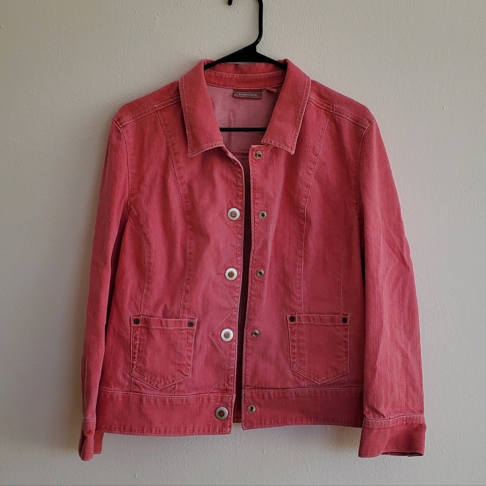 pink Nordstrom denim jacket size large